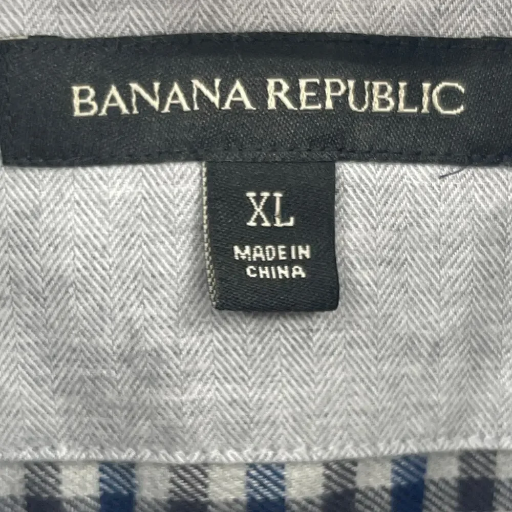 Banana Republic Mens Plaid Brushed Flannel Button Down Shirt Size Xl NEW